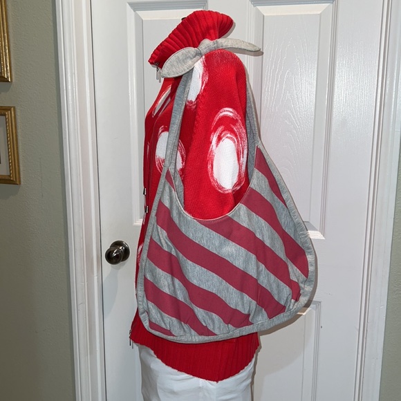 Cotton Striped red & gray, blue & grey, green & grey Purses boho bag triplets - Picture 13 of 17